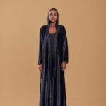 Blue velvet abaya