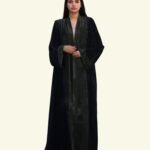 Taraz Olive Velvet Abaya